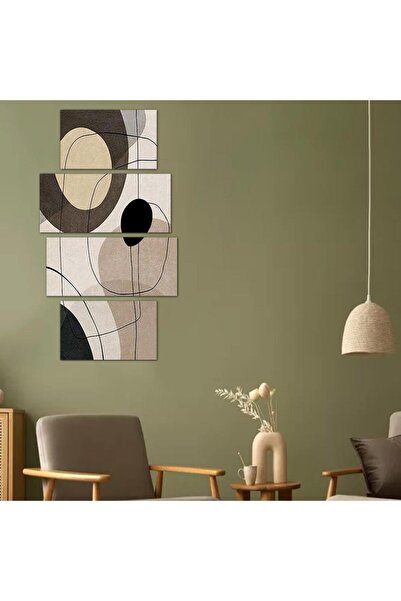 Generic لوحه جداريه مودرن فن تجريدي - 24085 - مقسمه أربعة قطع