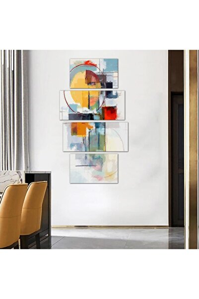 Generic لوحه جداريه مودرن فن تجريدي - 24056 - مقسمه أربعة قطع