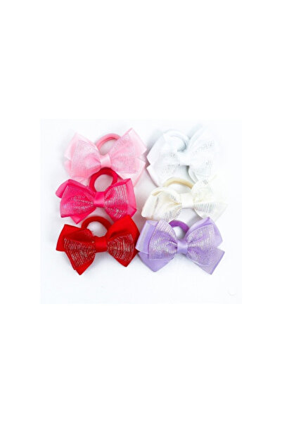 OEM Set 12 elastice de păr medii, fundițe organza holografică, multicolor, 1x...