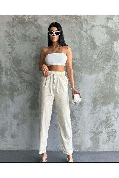 Paydey Παντελόνι καρότο με λεπτομέρεια ζώνης