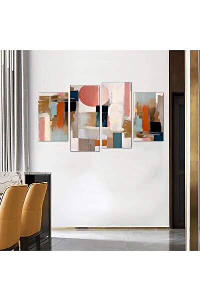 Generic لوحه جداريه مودرن فن تجريدي - 24048 - مقسمه أربعة قطع