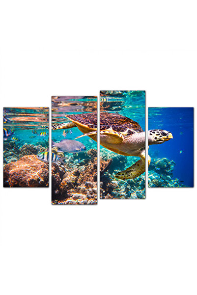 Generic لوحه جداريه - سلحفاه في البحر - 1538 - مقسمه أربعة قطع