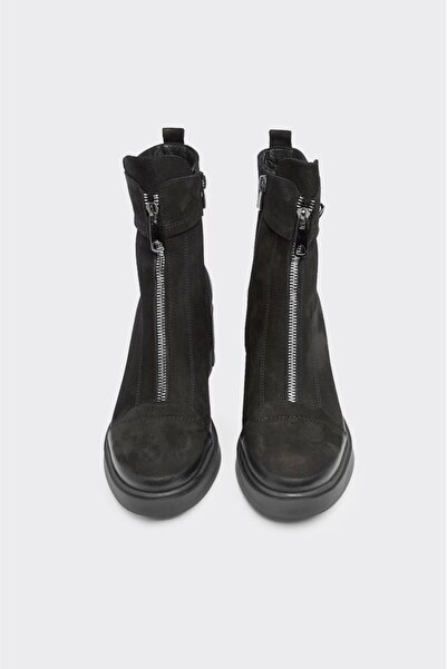 derinet Hakiki Deri Fermuarlı Kadın Bot