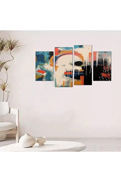 Generic لوحه جداريه مودرن فن تجريدي - 24063 - مقسمه أربعة قطع