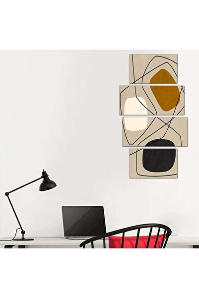 Generic لوحه جداريه مودرن فن تجريدي - 24089 - مقسمه أربعة قطع