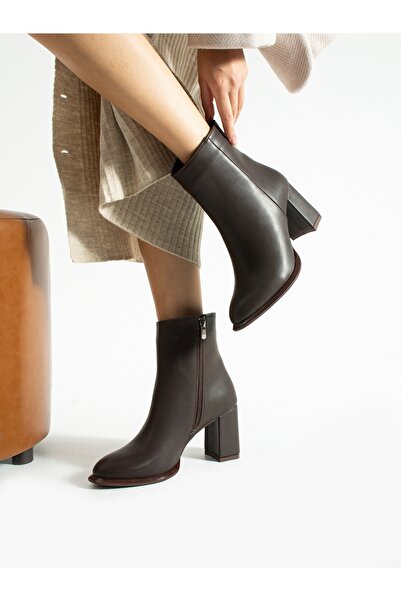 ALEMDAR AYAKKABI NOTTE Kahve Deri Kadın Bot