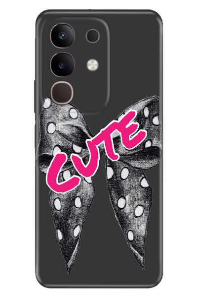 Cekuonline Vivo Y29 Case Decorative Silicone Printed Cover Cute Ribbon