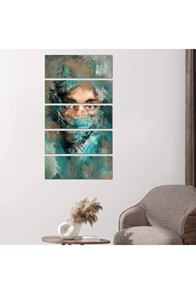 Generic Wall panel, artwork of a woman - 24576 - divided into five equal pieces