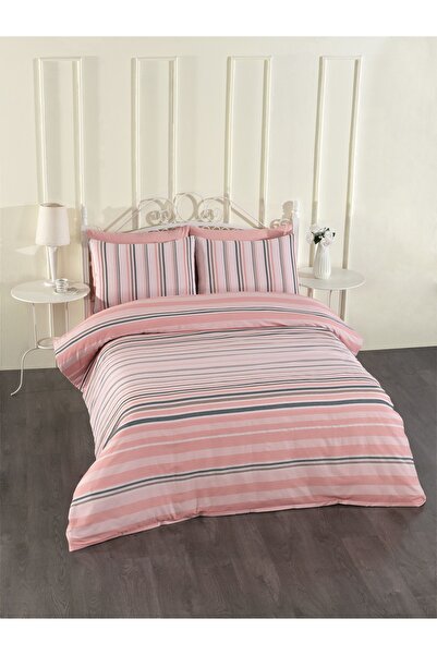 Rasel Tekstil Cotton Salmon Sheet Duvet Cover Set 200X220 Double Size