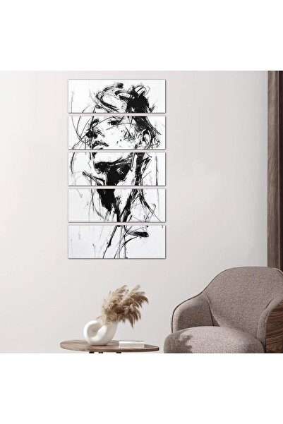 Generic Wall panel of a woman - 24559 - divided into five equal pieces