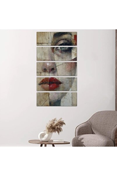 Generic Wall panel of a woman - 24165 - divided into five equal pieces