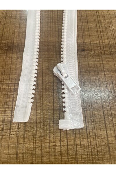 NİCE MONT ve KABAN için uygun GÜÇLÜ DİŞLİ, BEYAZ, 100 cm FERMUAR