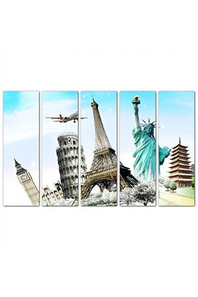 Generic Wall panel - Landmarks around the world - 1540 - divided into five equal pieces