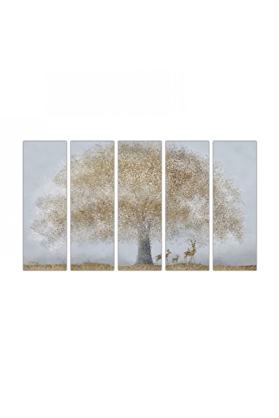 Generic Wall panel - Tree and deer - 300947 - divided into five equal pieces