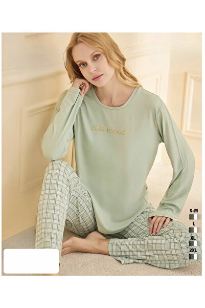 İpek Women's Long Sleeve Crew Neck Pajamas Set