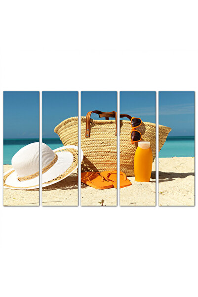 Generic Wall Plaque - Beach Picnic Tools - 1544 - Divided into five equal pieces