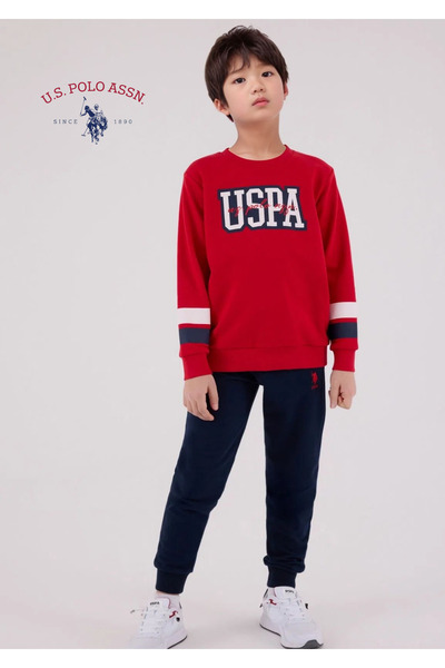 U.S. Polo Assn. Boy's Cotton Tracksuit Set with License Print Detail L1.Usp.221.3.001