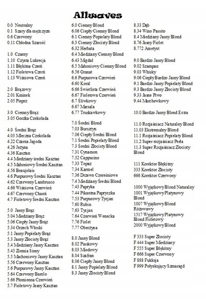 Other ALLWAVES Color Cream hair dye 7.44 100 ml