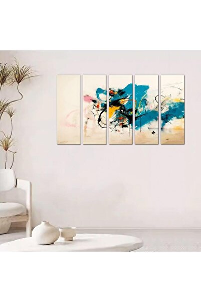 Generic Modern Abstract Art Wall Panel - 24065 - Divided into five equal pieces