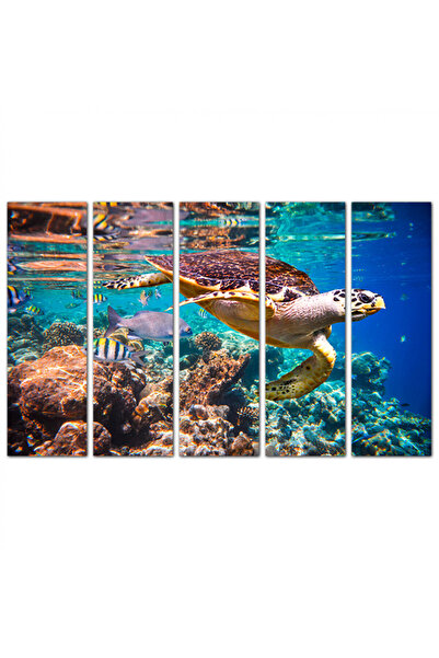 Generic Mural - Turtle in the Sea - 1538 - Divided into five equal pieces