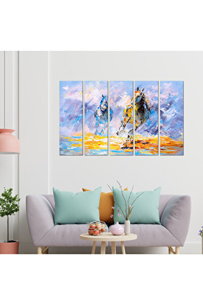 Generic Wall panel - Running horses - 21018 - divided into five equal pieces