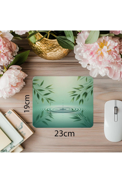 Wisdom Rain Mouse Pad Zen Nature în tonuri verzi - 19x23 cm 2 mm dreptunghiular Mouse Pad imprimat importat