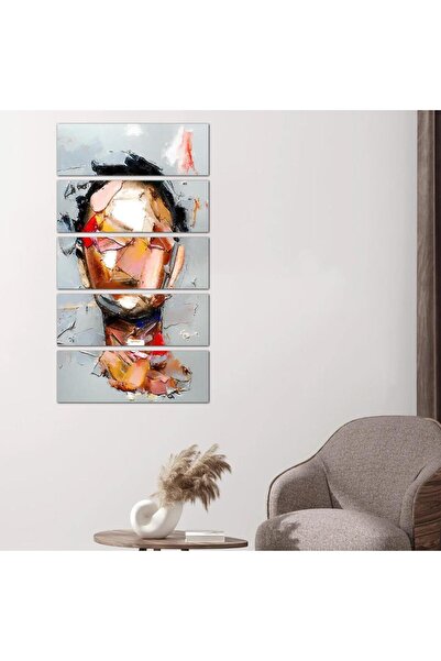 Generic Modern abstract art wall panel - 24528 - divided into five equal pieces