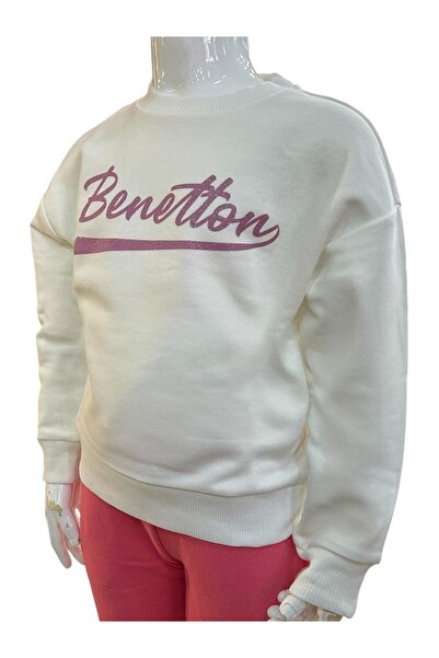 Benetton Girl's Ecru Sweatshirt