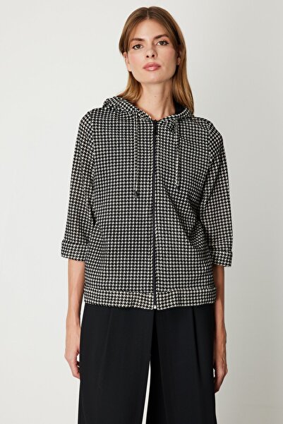 ON Houndstooth Patterned Half Sleeve Coat