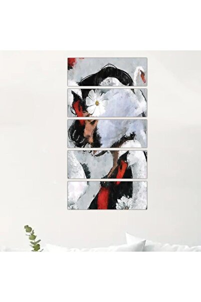 Generic Modern wall panel, drawing of a woman - 24008 - divided into five equal pieces