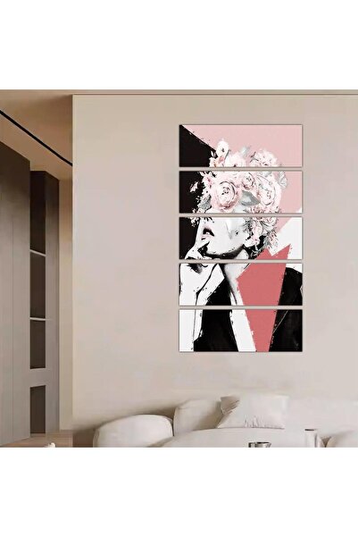 Generic Modern wall panel, drawing of a woman - 24018 - divided into five equal pieces