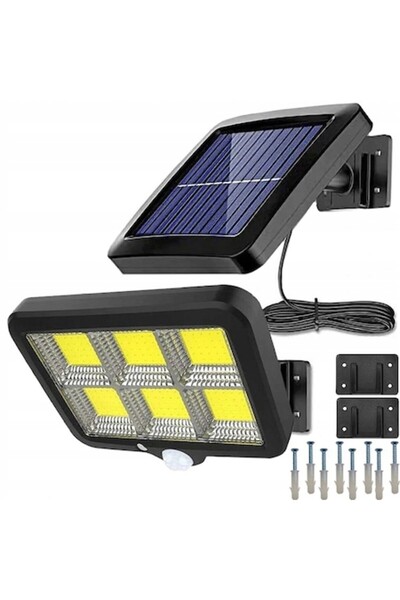 OEM Lampa solara, Senzor de miscare, 120 LEDuri, IP44, Negru