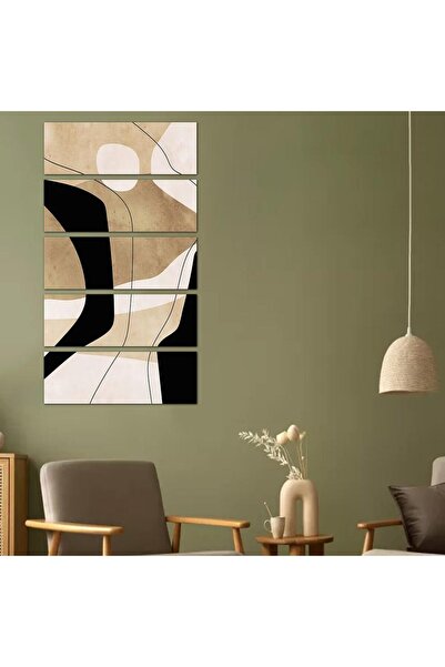 Generic Modern Abstract Art Wall Panel - 24084 - Divided into five equal pieces