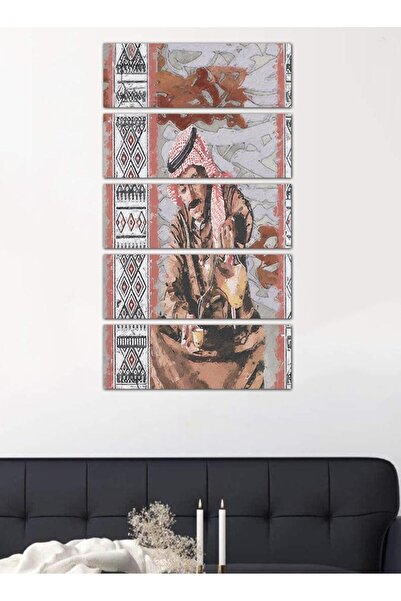 Generic Heritage wall panel - Man with a coffee pot - 25516 - divided into five equal pieces