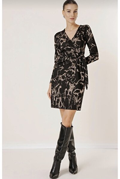 MODA Μαύρο φόρεμα υψηλής ποιότητας από βιζόν με απαλή υφή, στυλάτο και κομψό,...