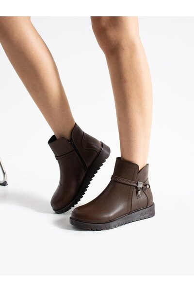 Demashoes Acı Kahve Ортопедична подметка Неплъзгаща се подметка Дамски ботуши