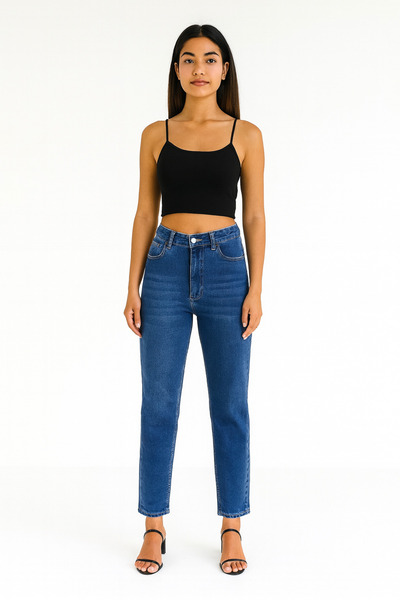 ŞIK VE MUTLU High Waist Mom Jeans Denim Pants