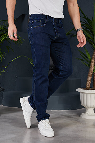 IMPOSING JNS Висока талія, прямий крій, довжина до щиколотки, синій чоловічий джинсовий штани, новий сезон