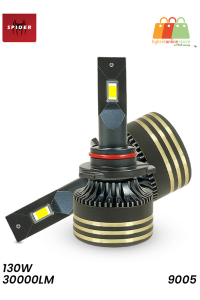 Spider مصابيح أمامية LED M8 PRO 9005، 130 واط، 30000 لومن - 6500 كلفن، IP65، ...