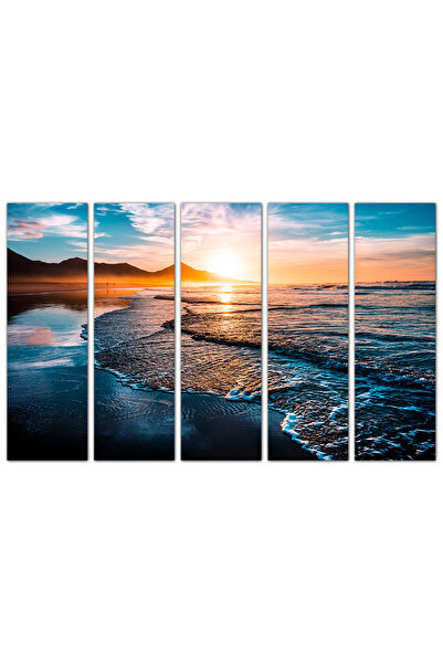 Generic Wall panel - Beach 730 - divided into five equal pieces