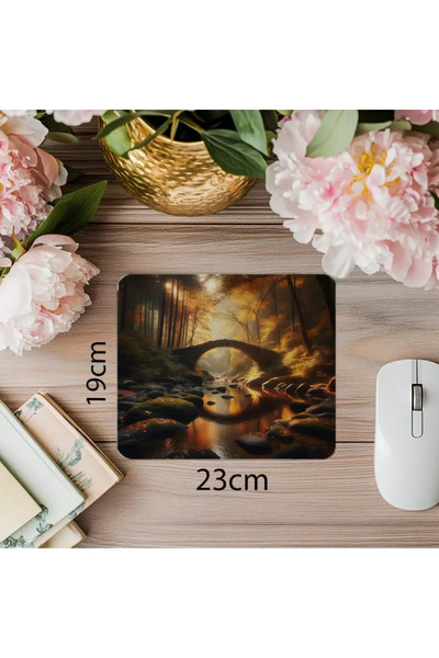 Wisdom Rain لوحة ماوس Zen Forest Crossing - 19 × 23 سم 2 مم مستطيلة مطبوعة مس...