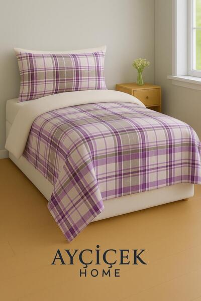 ayçiçek home طقم غطاء لحاف لشخص واحد وملاءة بدون مطاط و120/200 و بينترست وغطا...