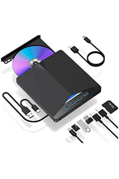 Other HUB USB cu cititor de carduri SD/TF, 7 în 1, USB 3.0x4, pentru CD/DVD-uri extern