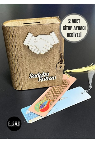 Figür Reklam Ajansı Ahşap Kitap Şeklinde Katlanır Kilitli / Kumbara Hediyelik