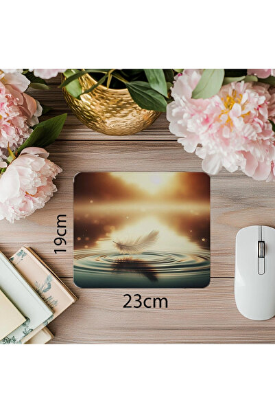 Wisdom Rain لوحة ماوس بتصميم ريشة ثلاثية الأبعاد - 19 × 23 سم 2 مم مستطيلة مطبوعة مستوردة