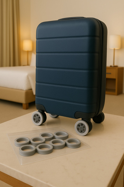 trawell واقي عجلات حقيبة السفر الرمادية