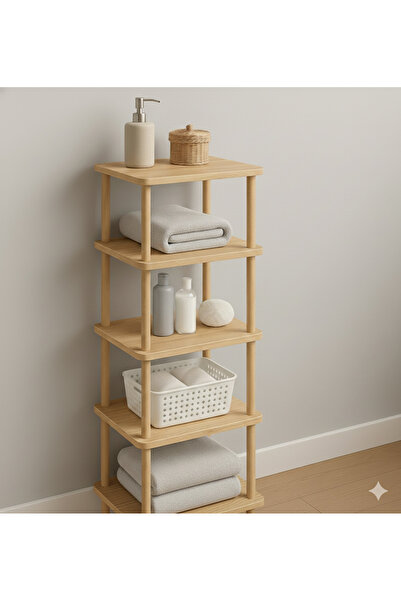 PEKA Çevir Kur Banyo Düzenleyici 5 Raflı Banyo Dolabı Çok Amaçlı Dolap Geniş Kitaplık Mutfak Rafı