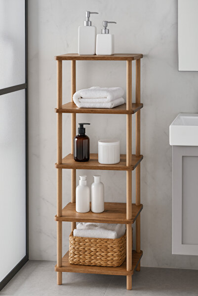 PEKA Çevir Kur Banyo Düzenleyici 5 Raflı Banyo Dolabı Çok Amaçlı Dolap Geniş Kitaplık Mutfak Rafı