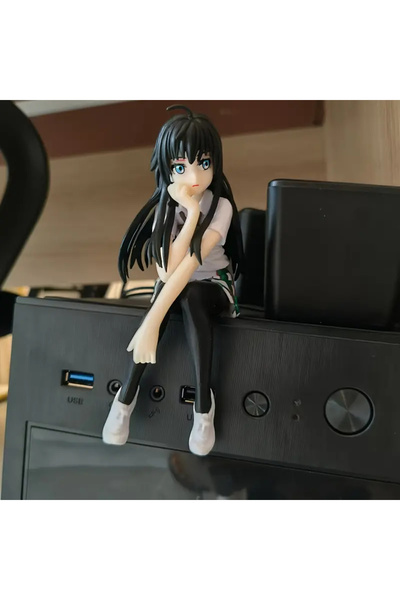 shellwetr Anime Figür PVC Oyuncak Bebek Siyah Saçlı Beyaz Kıyafetli Kız Hediy...