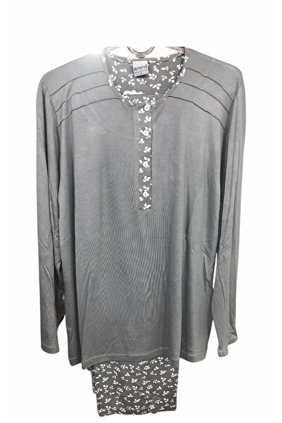 Nena Long Sleeve Placketed 4 Season 100% Cotton Viscose Pajama Set-14611